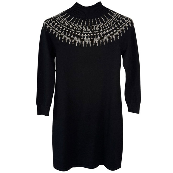 TALBOTS FAIR ISLE MOCKNECK SHIFT DRESS - Picture 4 of 6
